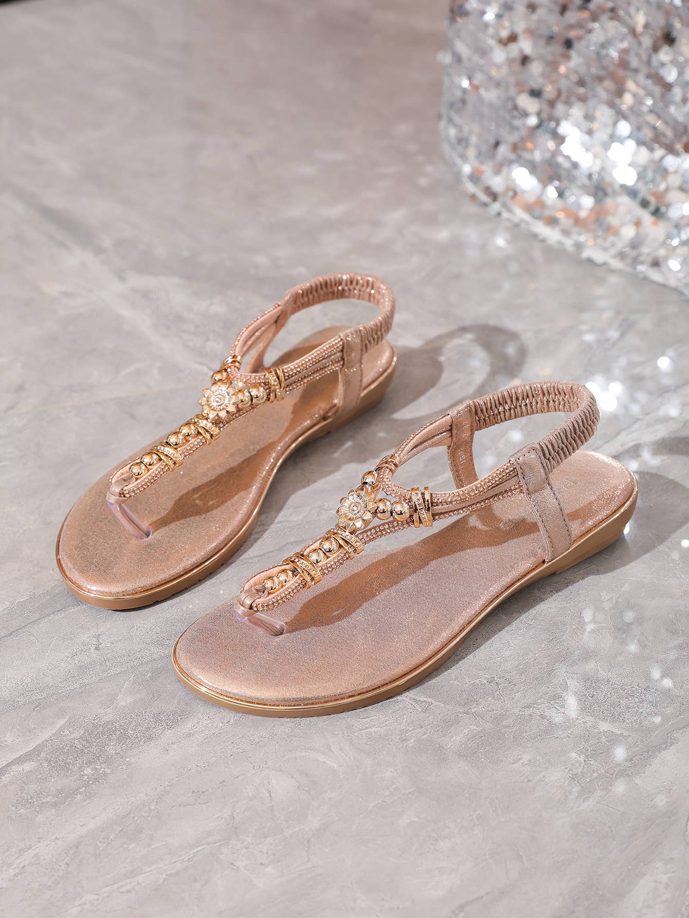 Rentoes – wholesale Sandals – Women's – Flat Flip Flops Diamante Sandals for Women JS698-5216