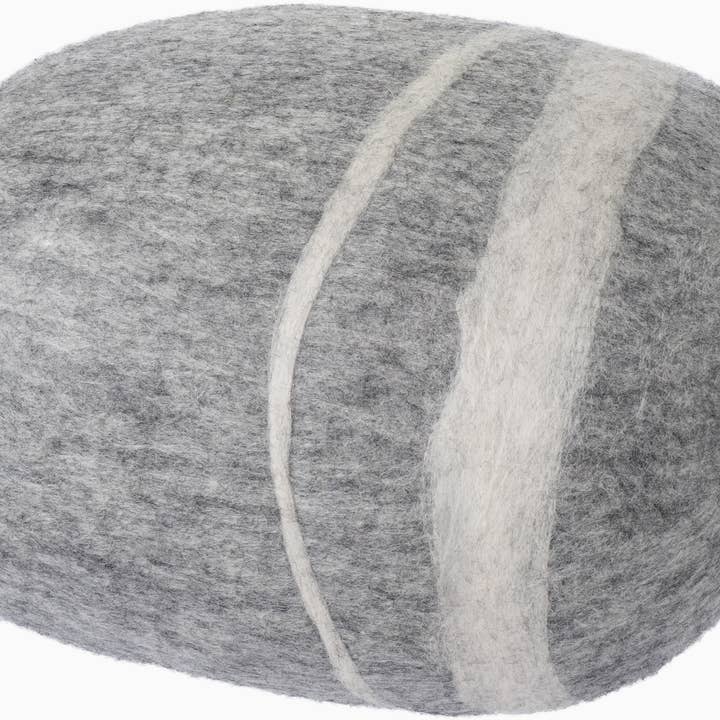 myfelt - Wholesale Decorative Tabletop Object - Carl — felt pebble stone light grey 100% wool handmade