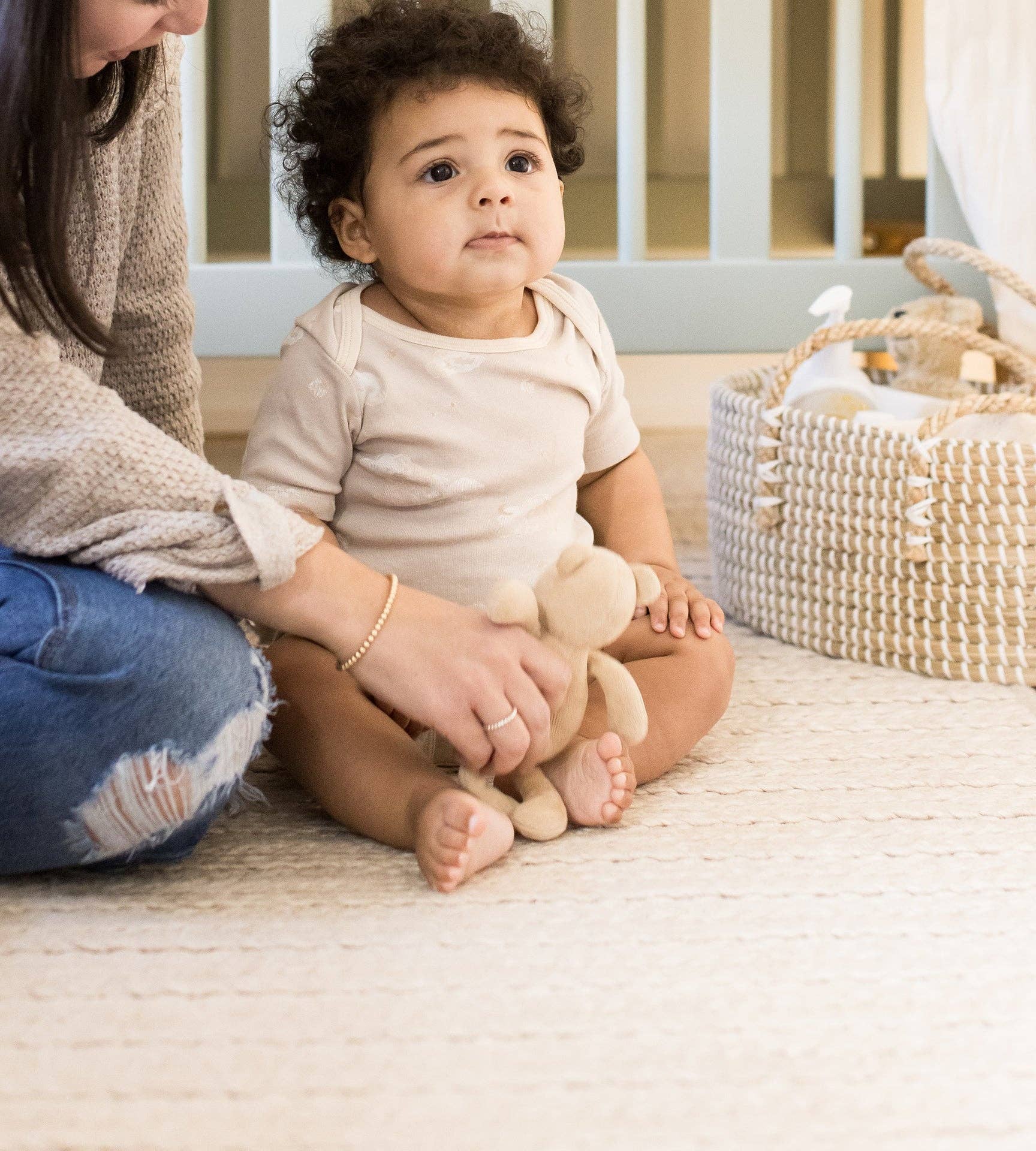 Limestone Swaying Branches Organic Short Sleeve Bodysuit & Pant Set 3 Pack for wholesale on Faire1