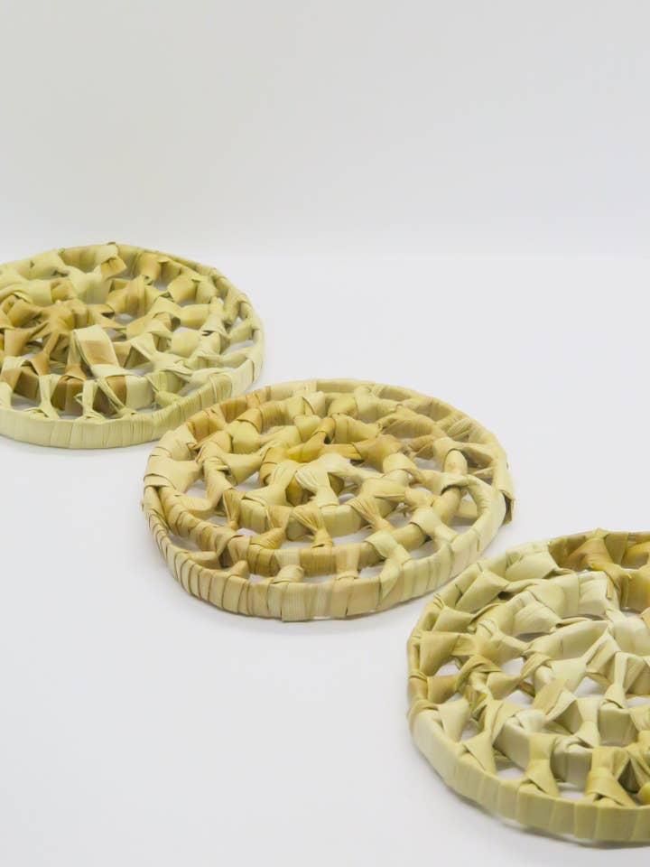 Natural Handwoven Coasters – Eco-Friendly Table Decor for wholesale by No Furries Delights