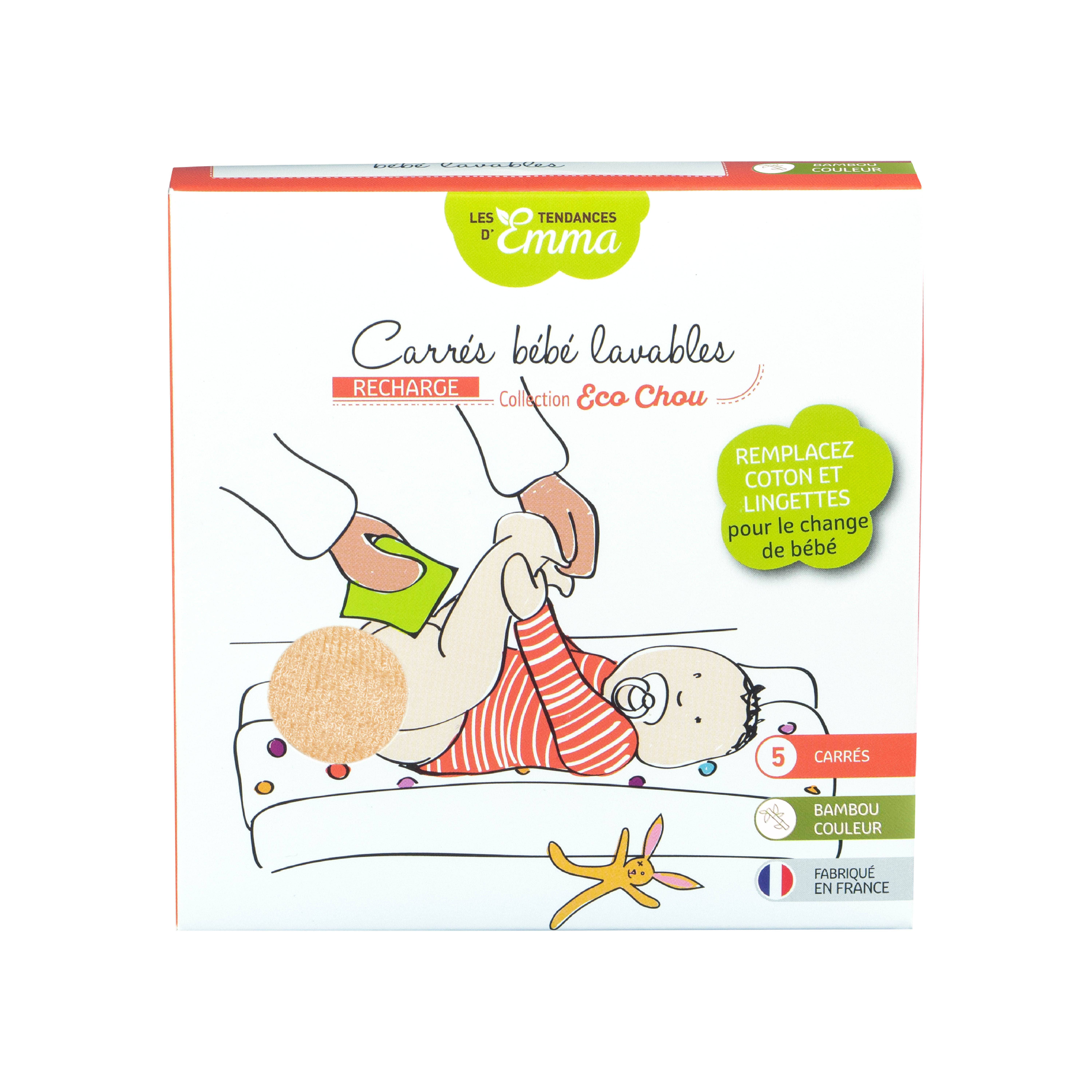 Les Tendances d'Emma - Wholesale Diaper (Cloth) - Baby - 5 Emma squares for babies3