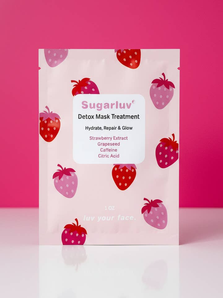 Detox Mask Treatment with Strawberry Extract, Caffeine for wholesale by Sugarluv