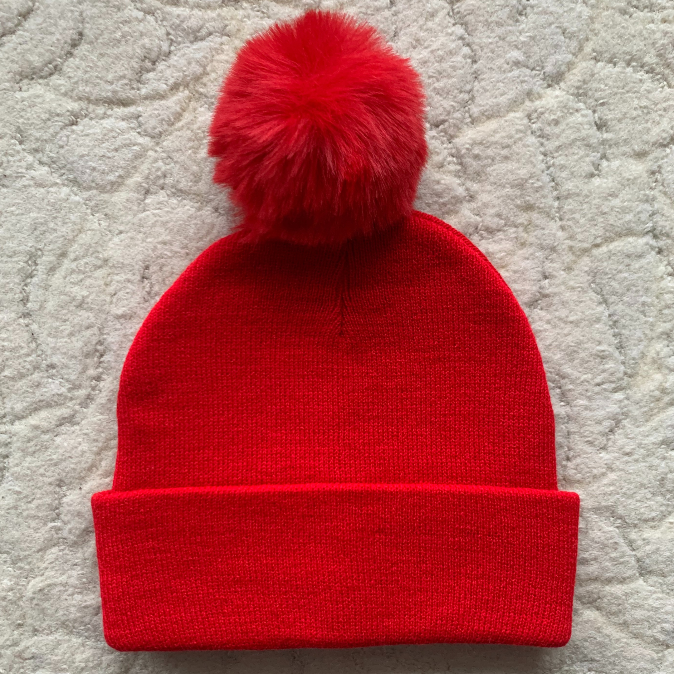 Himmelberg Baby – wholesale Mössa - Barn – Röd Singel Pom Pom Baby-/Barnmössa 0-8 år0