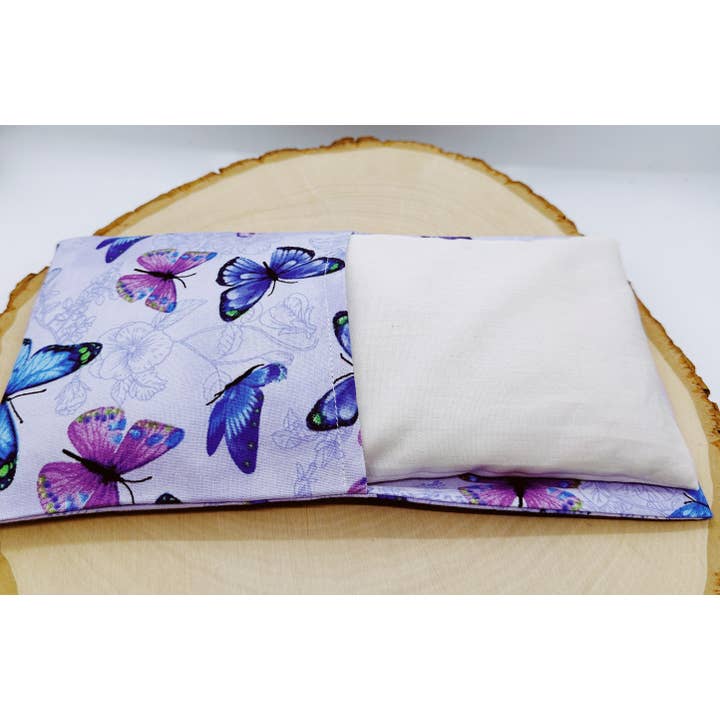 Wellness & Oils - Wholesale Spa/Therapy Pillow - Lavender Eye Pillow with Washable Cover-Purple Butterflies3