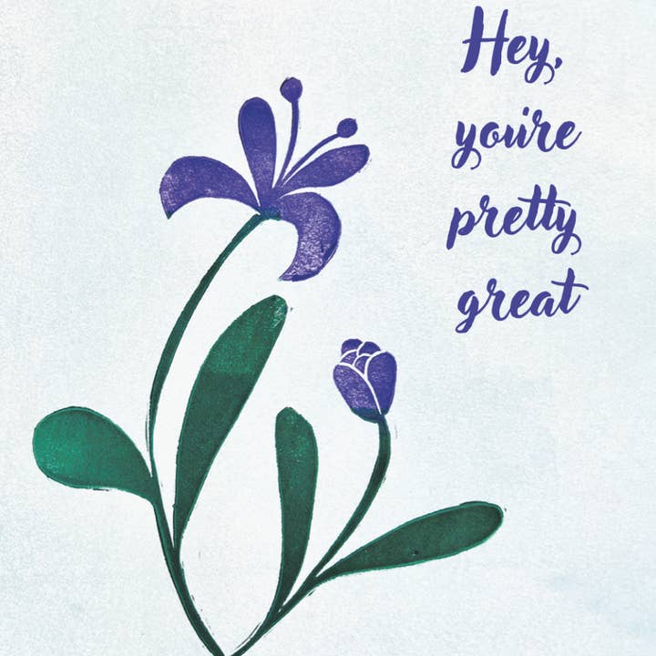 Ever Pollen Print Shop - Wholesale Friendship Card - WOOD VIOLET ENCOURAGEMENT FRIENDSHIP GREETING CARD1