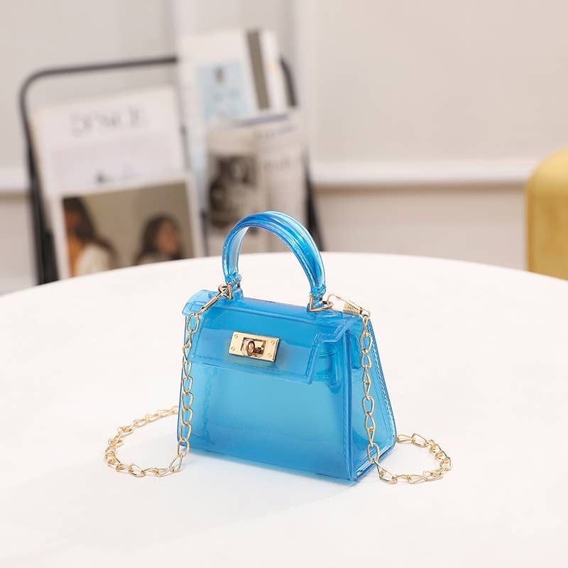 Little Trendy - Wholesale Top Handle Bag - Women's - Candy color small pvc bag Transparent jelly bag Kelly bag11