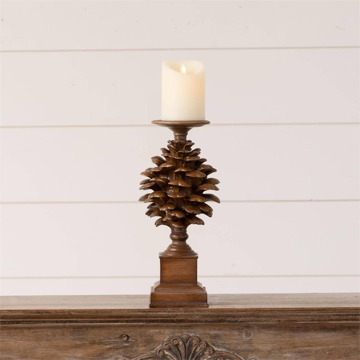 Audrey's Home & Gift – wholesale Candle holder – Pinecone Candle Holder, Sm (PC)0