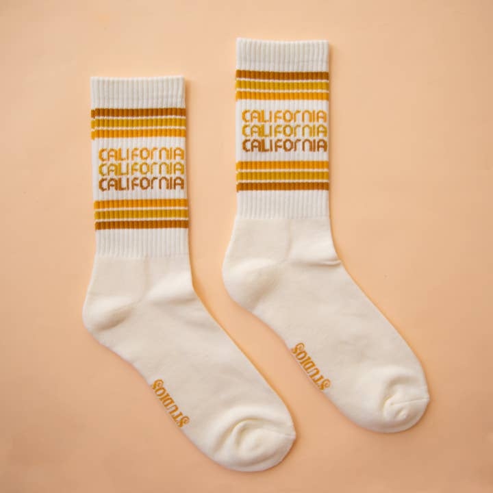 Sunshine Studios - Wholesale Socks - Unisex - California Striped Ribbed Crew Socks