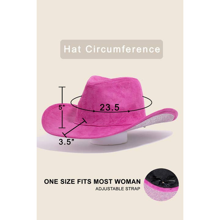 Anarchy Street - Wholesale Cowboy Hat - Women's - Western Studded Rhinestone Brim Cowboy Hat4