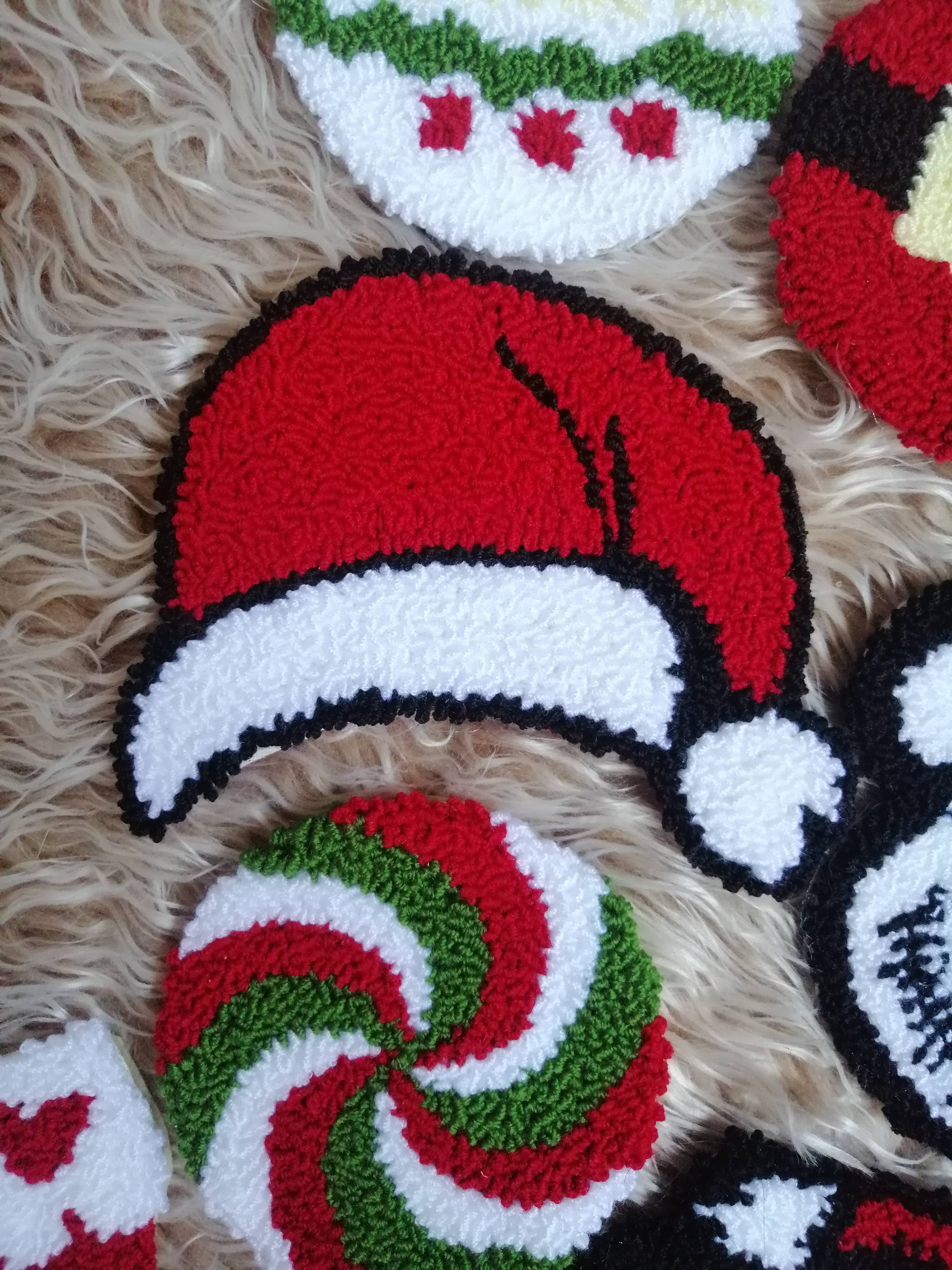 despinacrafting - Wholesale Coasters - Christmas Punch Needle Coasters, Tufted Mug Rug14