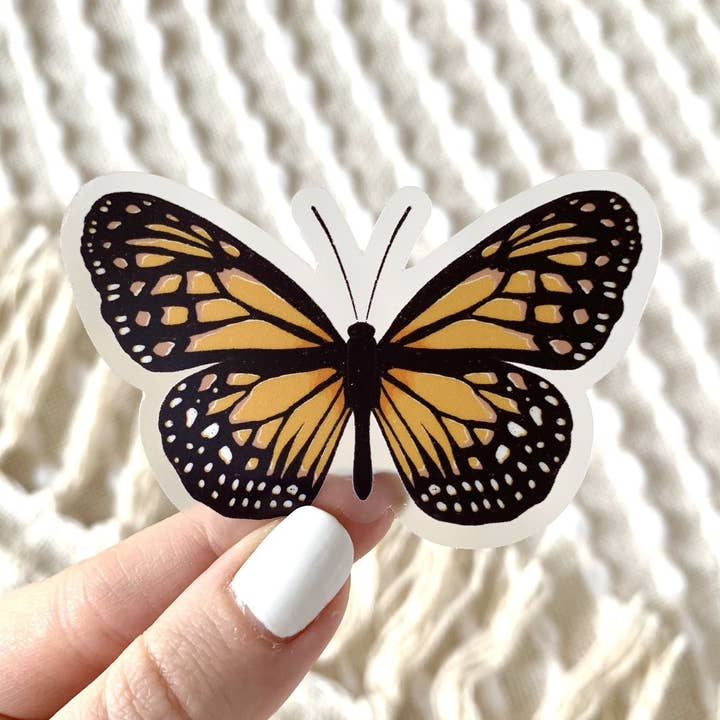 Clear Painted Lady Butterfly Sticker, 3x1.5in for wholesale by Elyse Breanne Design