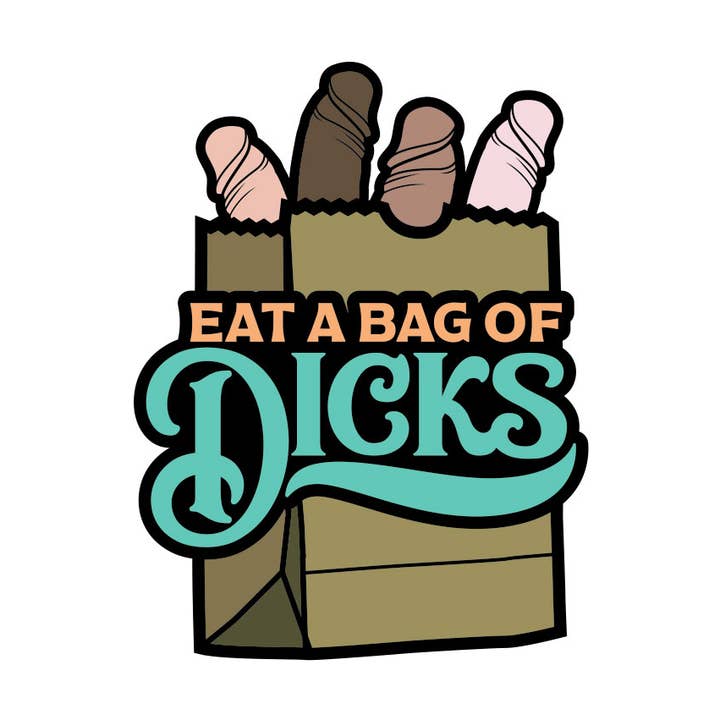 Eat A Bag of Dicks Enamel Pin, EPP-014 for wholesale by Wood Rocket Products