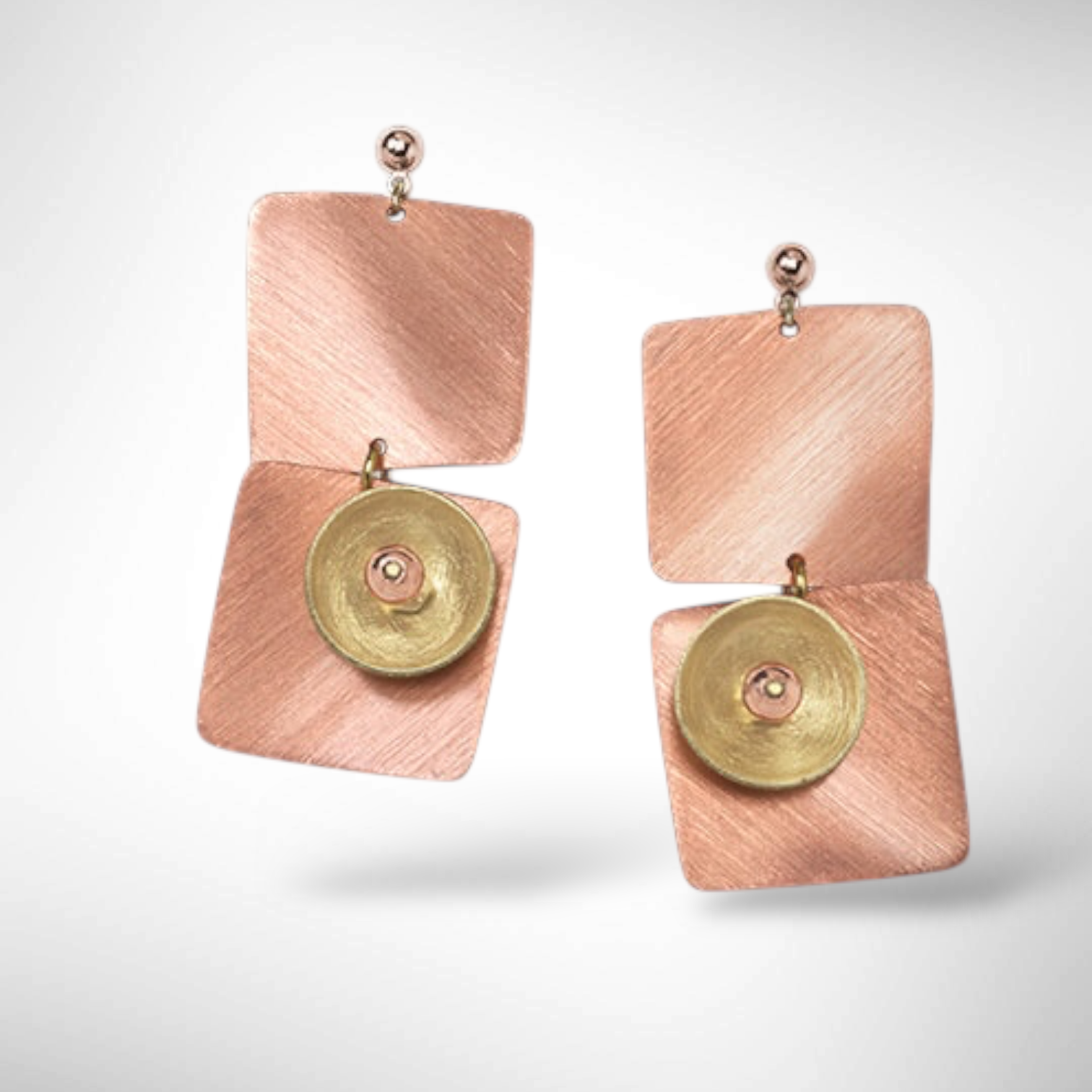 Chick Boss LLC – wholesale Hängande örhängen – SPRAY långa böjda rutor blandade Metal Post örhängen2