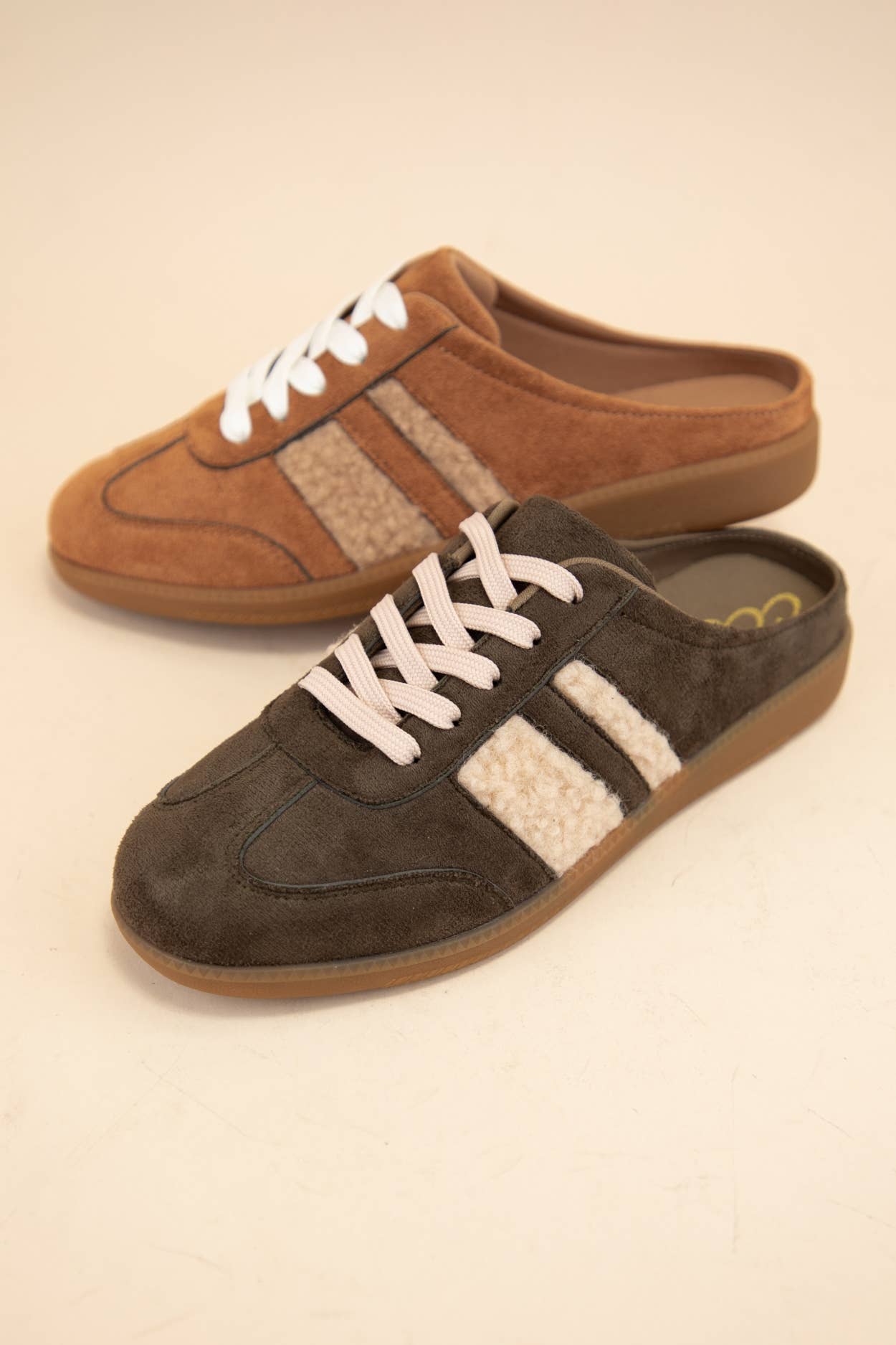 CCOCCI - Wholesale Lifestyle Sneakers - Women's - SANDRA FUR STRIPE DESIGN BACKLESS MULE COURT SNEAKERS26