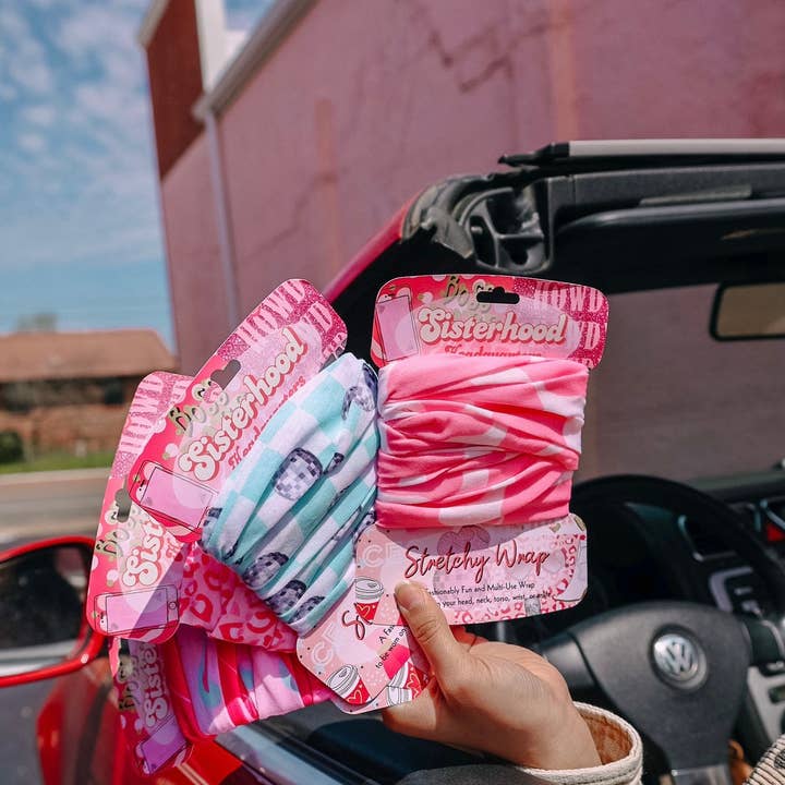 The Front Porch Label - Wholesale Fashion headband – women's - Pink Cow Print Stretchy Headwrap1