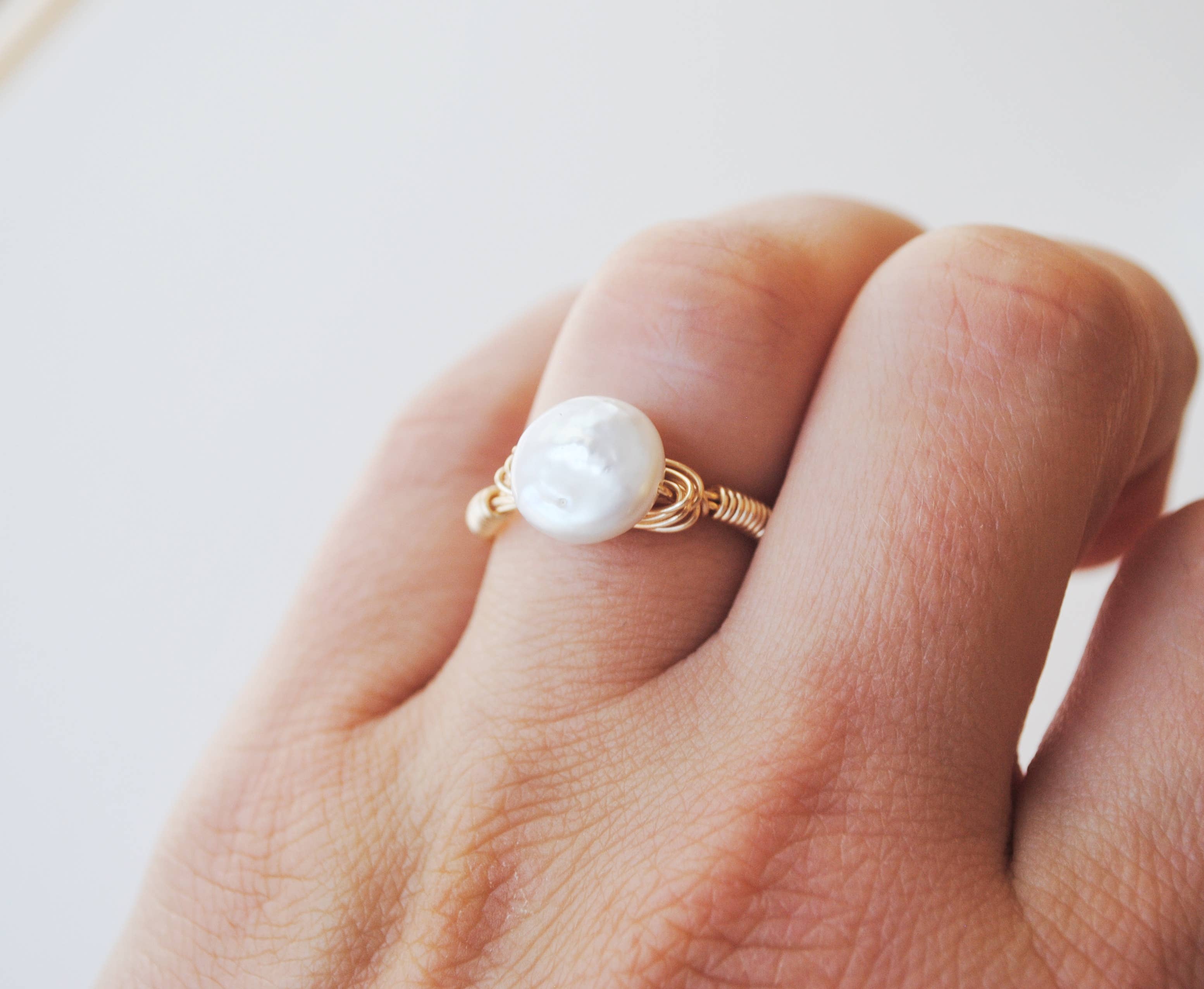 Seaflowerjewelry - Wholesale Single Stone/Solitaire Ring - Pearl Ring/freshwater coin pearl womens solitaire ring3