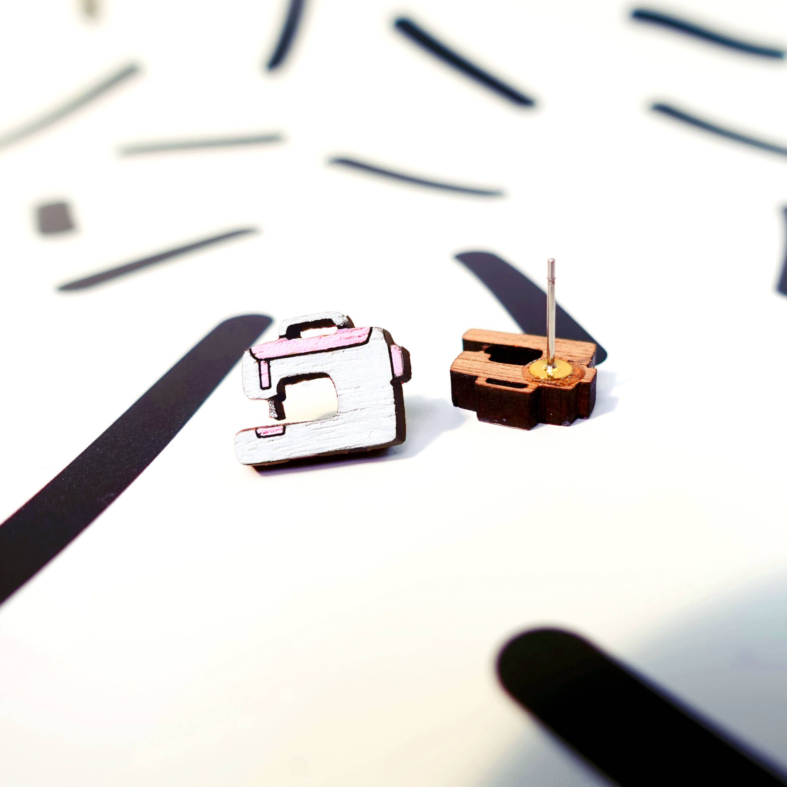 Wholesale Sewing Machine Stud Earrings for your store - Faire
