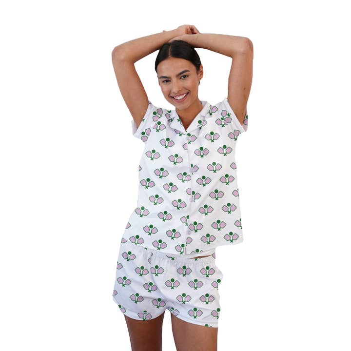 Toss Designs - Wholesale Lounge Set - Women's - Pajama Short Set - Pickleball Paddles