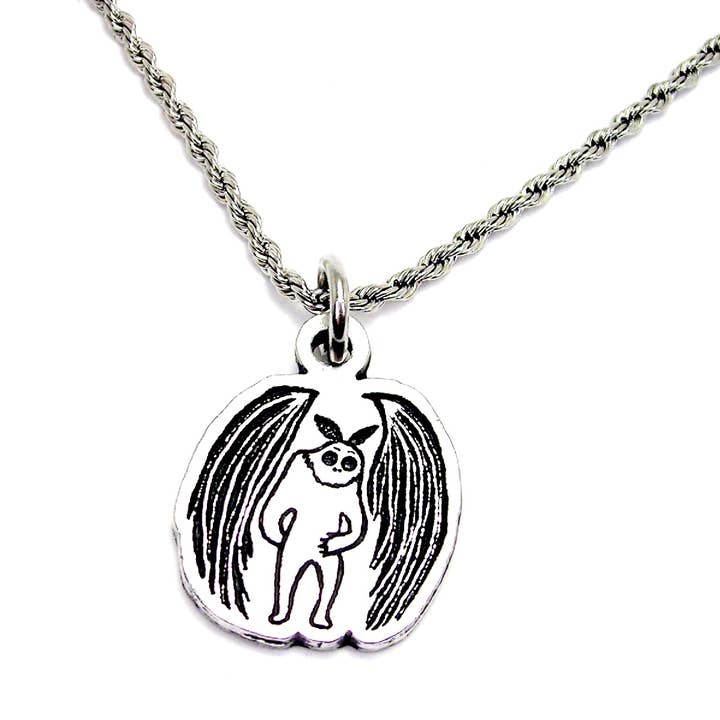 Mothman Single Charm Necklace Cryptid for wholesale by Chubby Chico Charms