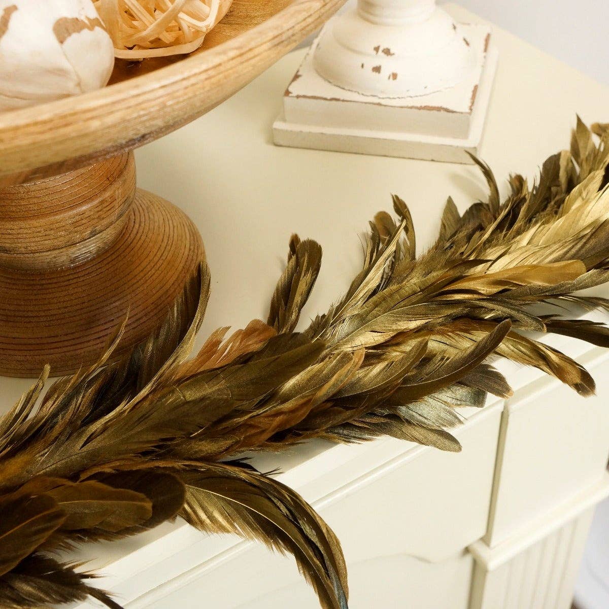 Zucker Feather Products - Wholesale Feathers - Metallic Gold Feather Garland - 50"1