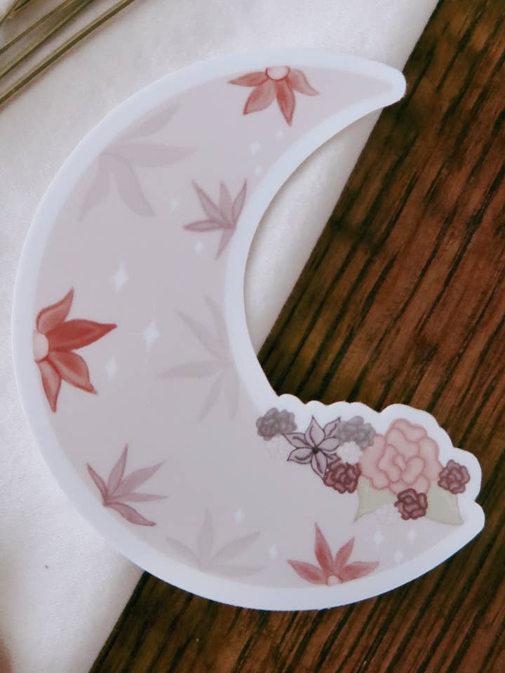 Autocollant lune florale pour la vente par True Alignment