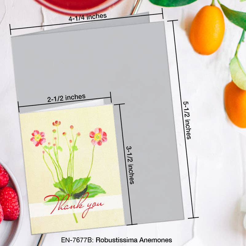 Printed Canvas - Wholesale Thank You Card - Robustissima Anemones, Greeting Card (#7677B)1