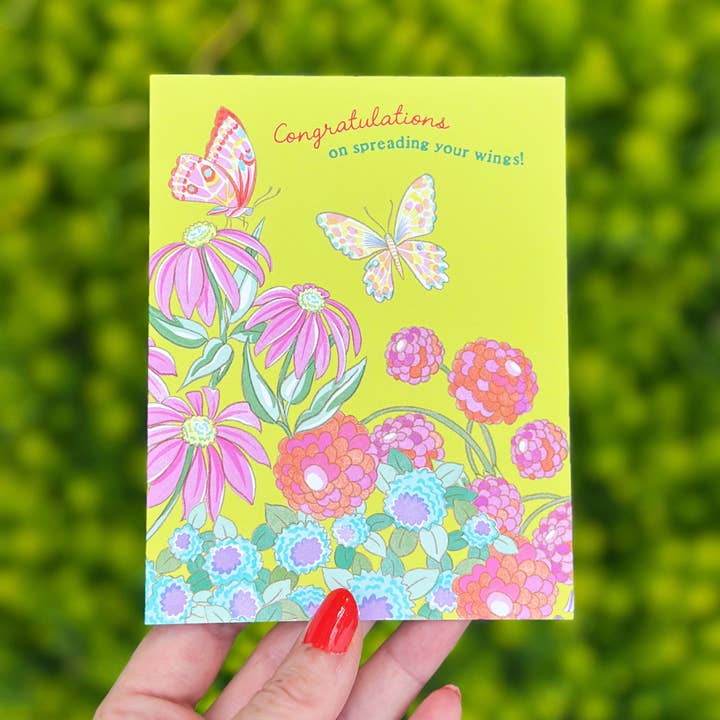 O.O.M.F. Creative - Wholesale Congratulations Card - Butterfly & Flowers | Congratulations Card | New Beginnings2