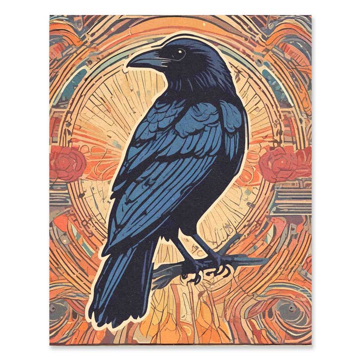 30561 Postcard 5x7 Raven Burst for wholesale by Erthpeople