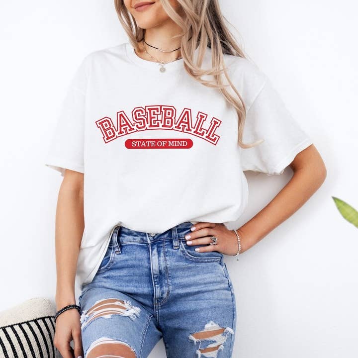 Baseball Varsity T-Shirt for Baseball Mom Gift Idea for wholesale by Friday Night Wives