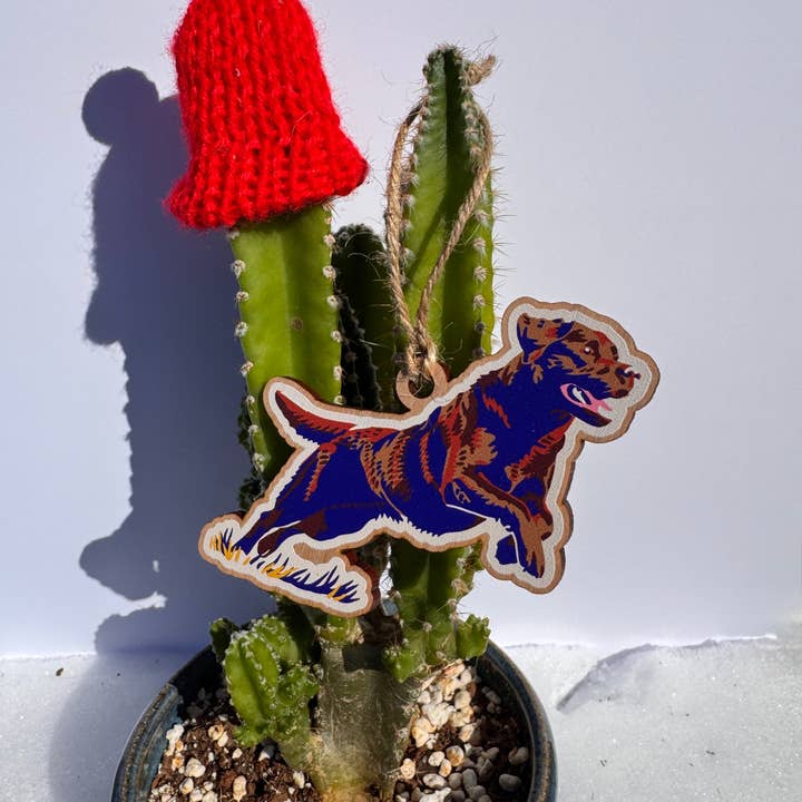 Lab Wooden Ornament for wholesale by Caroline Clark