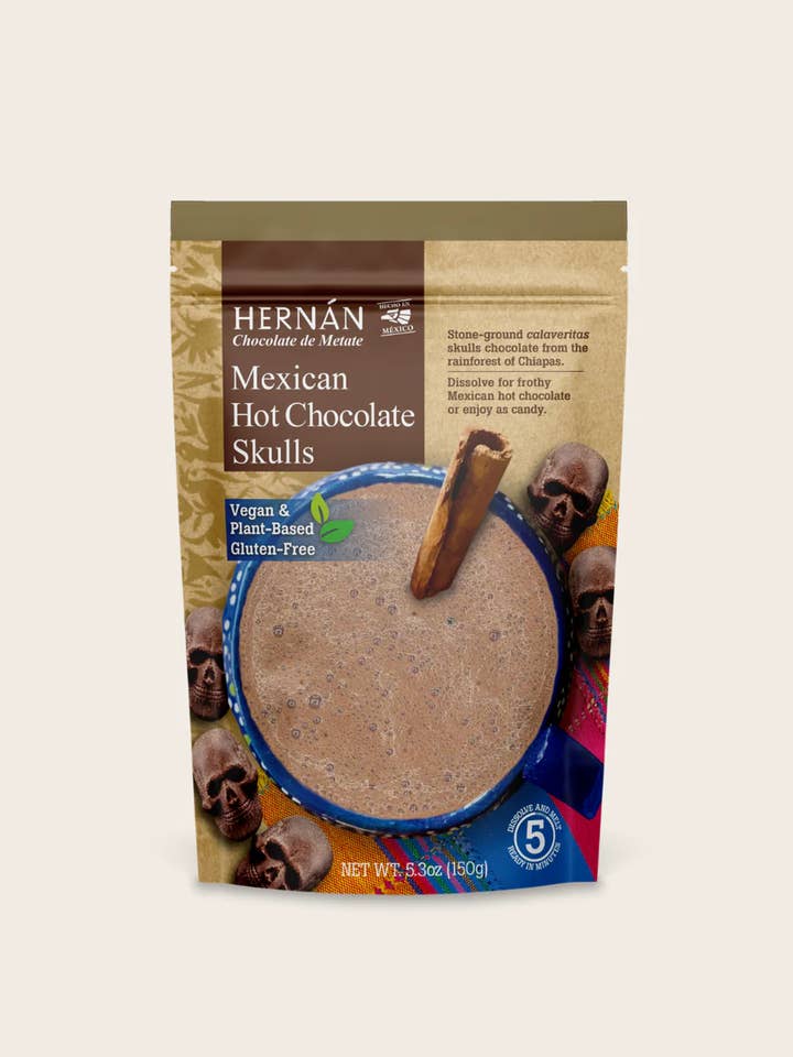 NEW Mexican Hot Chocolate Skulls in POUCH for wholesale by HERNÁN