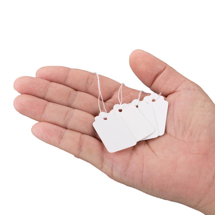 Store Supply Warehouse - Wholesale Retailer Display - Accessories - #4 Strung Merchandise Price Tags - White - Carton of 1,0001