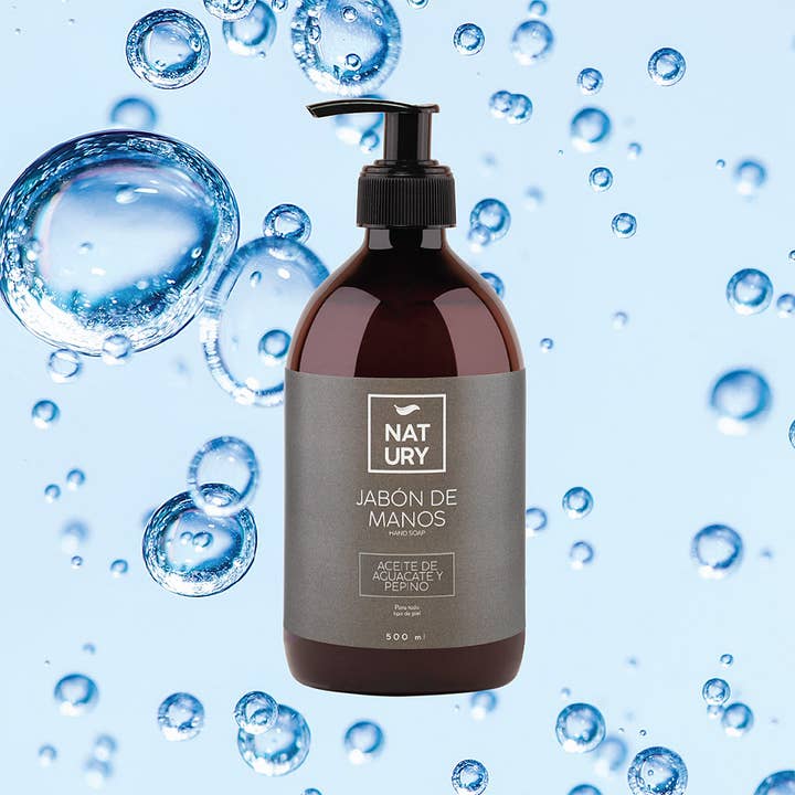 Natury Greencare - Vendita all'ingrosso Sapone/Lozione per mani - Sapone naturale per le mani con olio di avocado e cetriolo 500ML3