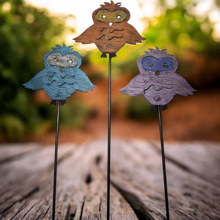 Gufo giardino paletto pianta paletto piante d'appartamento riciclato impulso per la vendita all'ingrosso da parte di Iron Jewel