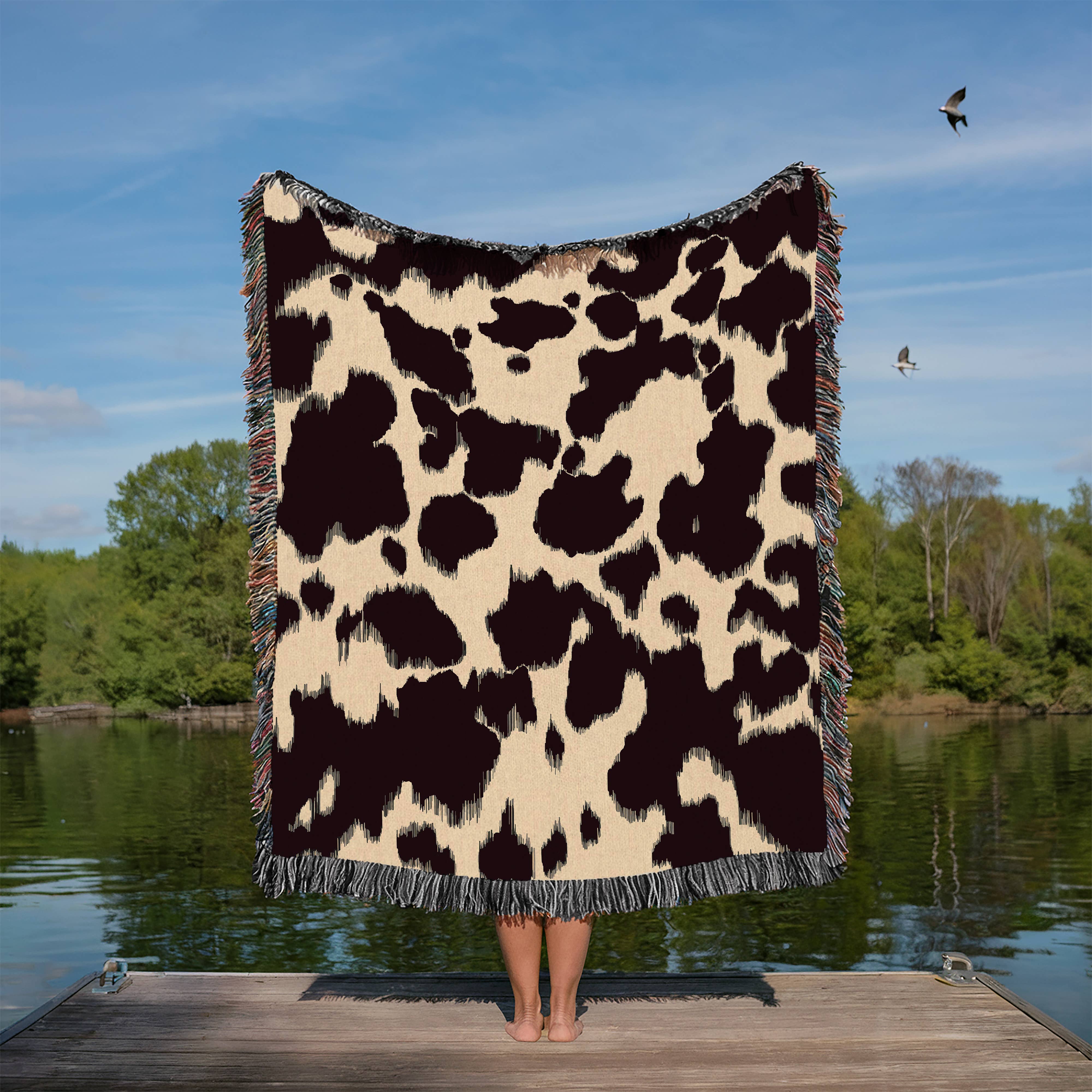 CasaIuliia - Wholesale Throw Blanket - Western Cowhide Blanket – Cowboy Ranch Style Woven Throw5