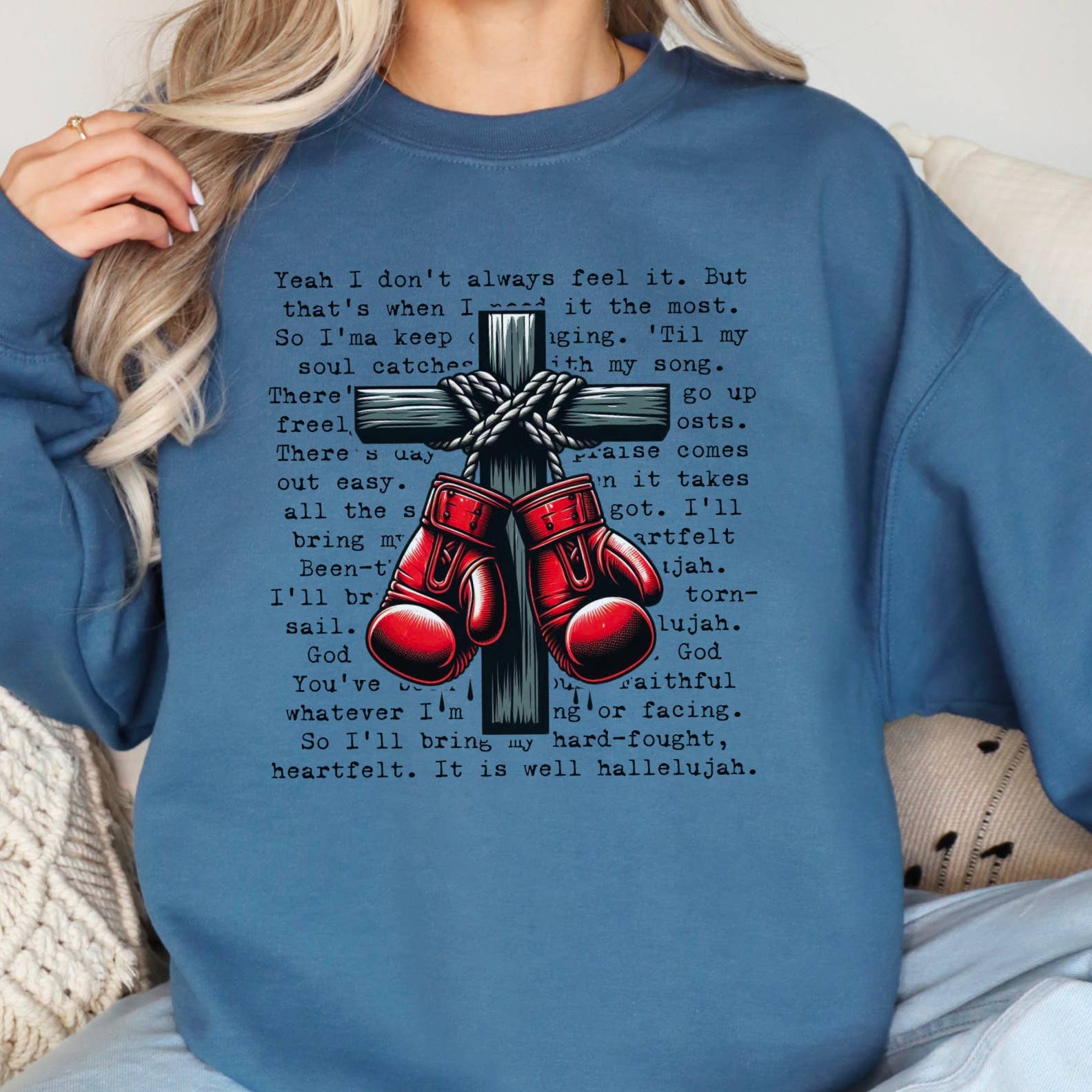 Shoppe SHC – wholesale Graphic sweatshirt – Women’s – Hard Fought Hallelujah  Screen Print Sweatshirt 13