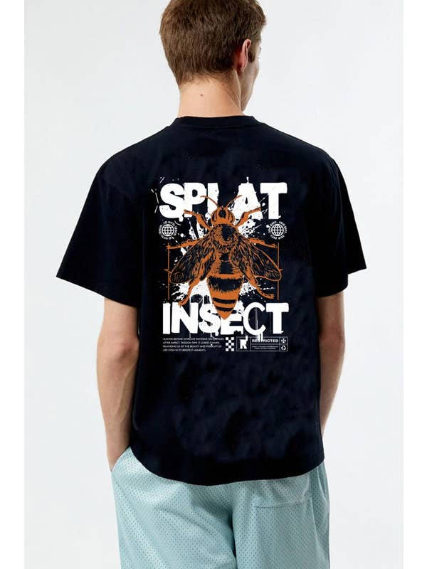 DOTCOM – T-shirt gráfica - Homem por atacado – T-shirt Splat Insect Fount Back Graphic Plus