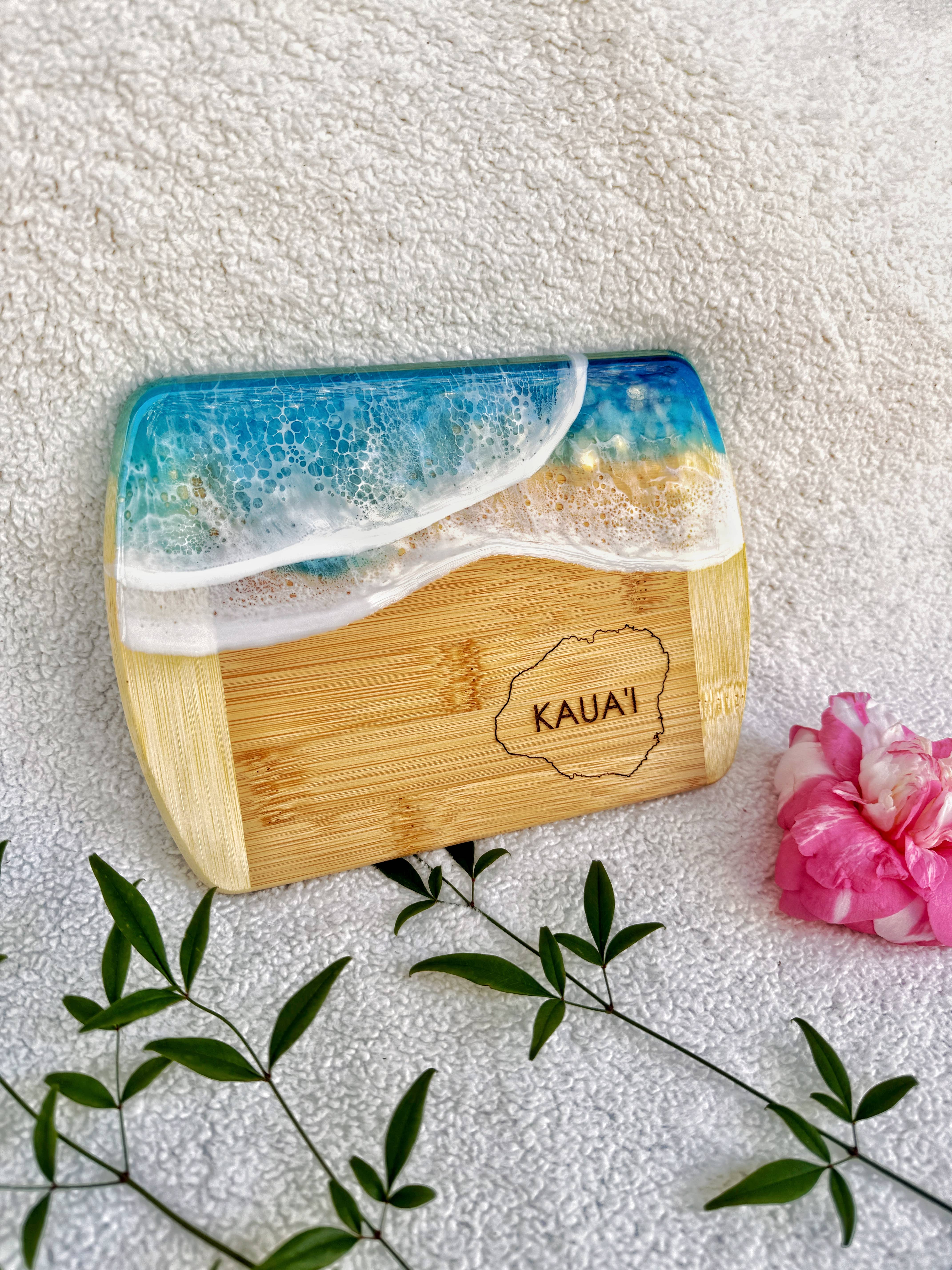 TBM Creations LLC - Vente Plateaux à fromage - NOUVEAU | Planche à charcuterie KAUAI Island Ocean | Planche à fromages1