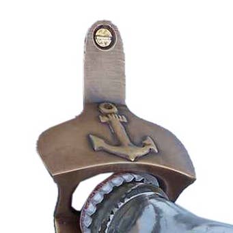 Antique Brass Wall Mounted Anchor Bottle Opener 3" for wholesale by Hampton Nautical