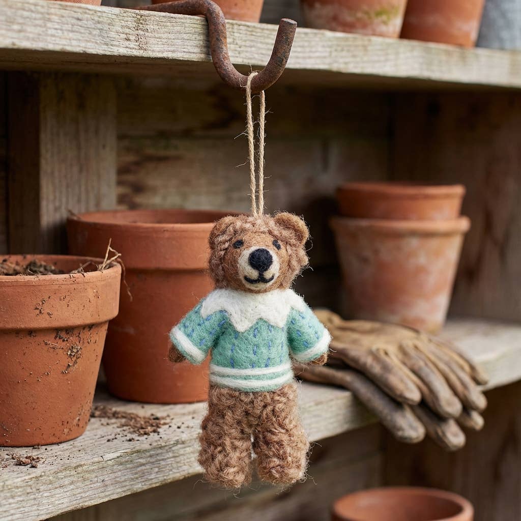 Felt So Good - Vente Objets de décoration - Décoration suspendue en feutre fait main Bruce l'ours