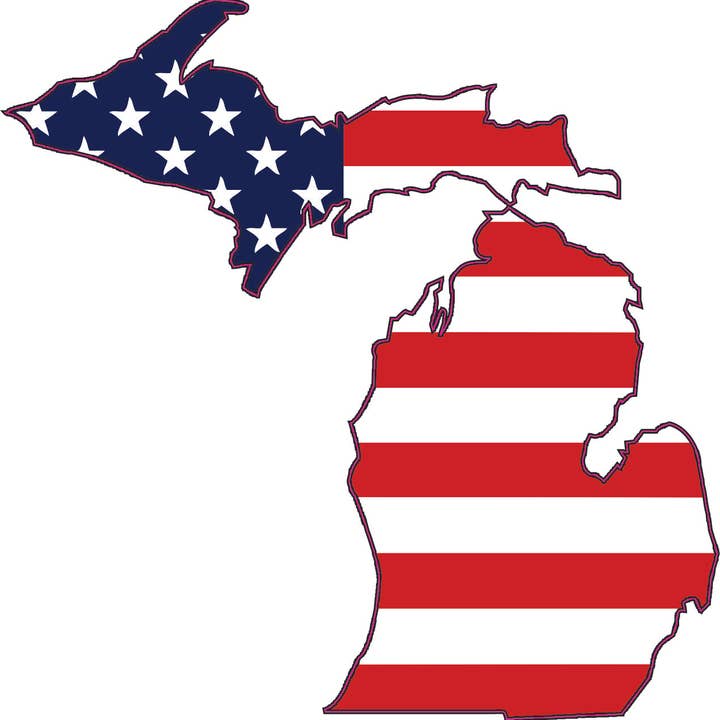 Michigan Flag Sticker - Decal for wholesale by Above & Beyond ScreenPrinting @ More