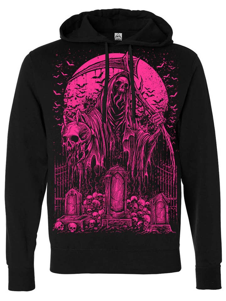 Graveyard Grim Reaper Kapuzenpulli, ROSA für den Großhandel von vampirefreaks