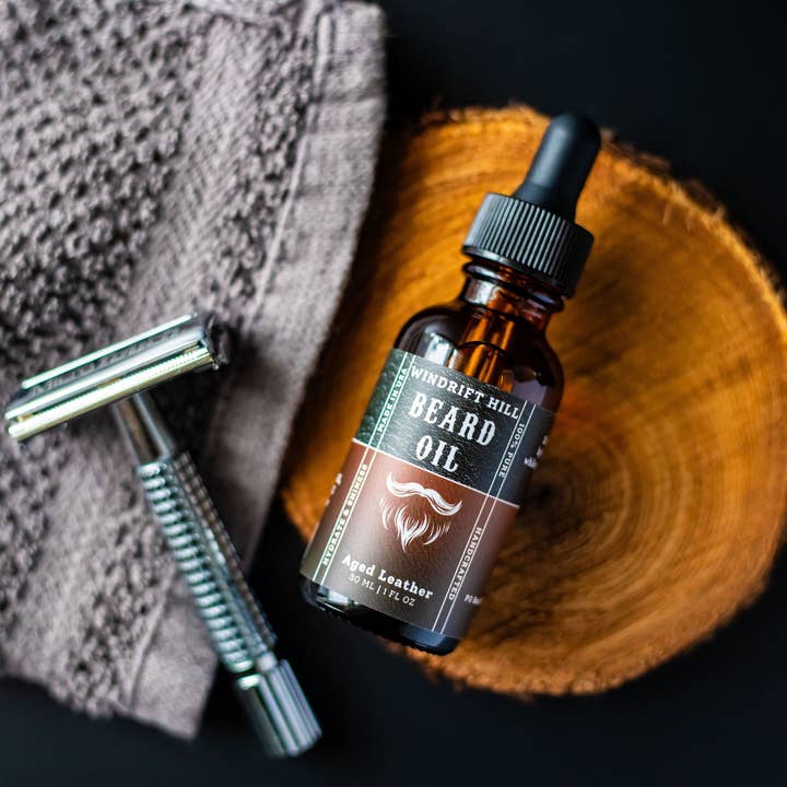 Windrift Hill Goat Milk Skincare - Wholesale Beard Conditioner - Aged Leather | Beard Oil