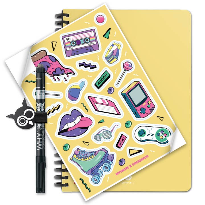 Genanvendelig notesbog - Begrænset udgave - A5 - 90'er for engroshandel hos WhyNote Book