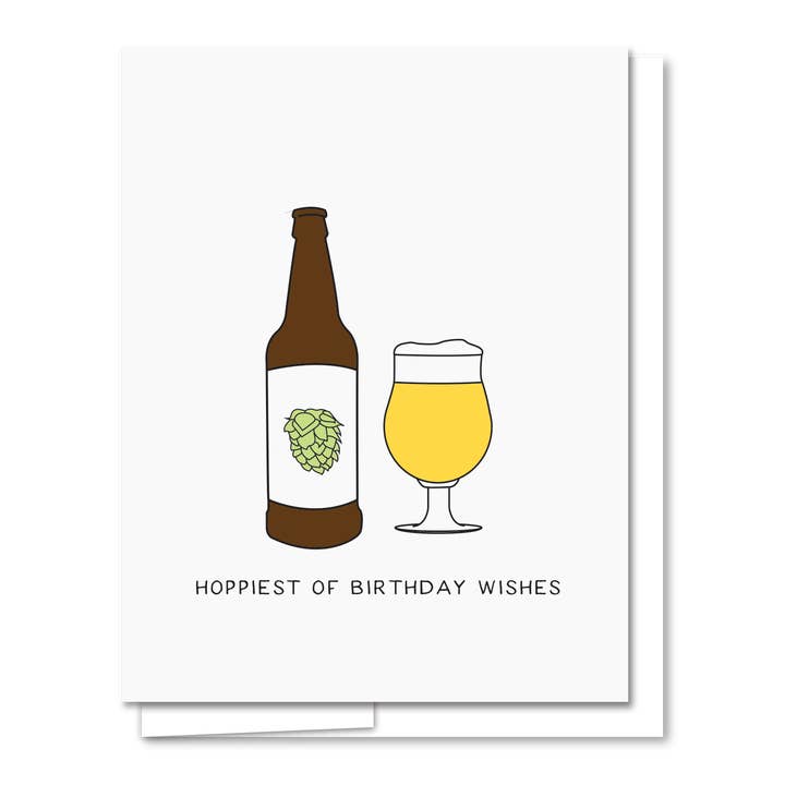 Hoppiest Birthday - Letterpress Funny Birthday Card for wholesale by Quick Brown Fox Letterpress