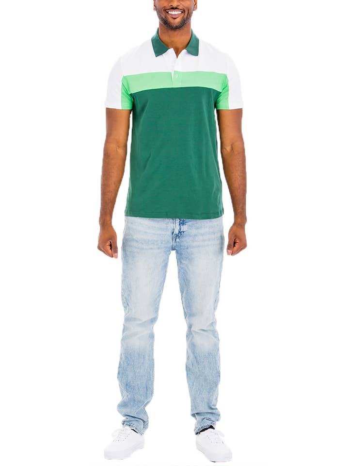 WEIV - Wholesale Polo - Men's - Three Color Short Sleeve Polo Shirt