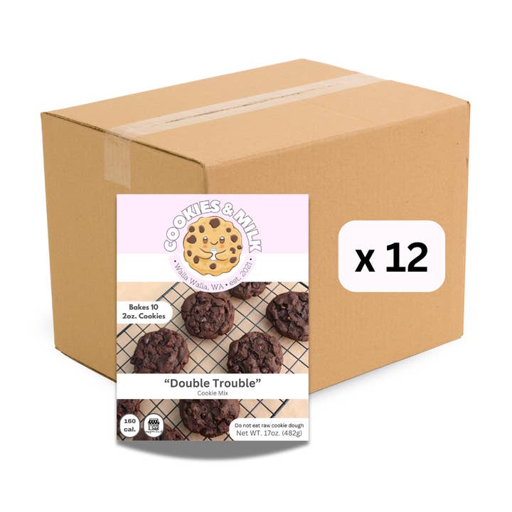 Double Trouble Cookie Mix - 1 Case (12-17oz mixes per case) for wholesale by Cookies and Milk
