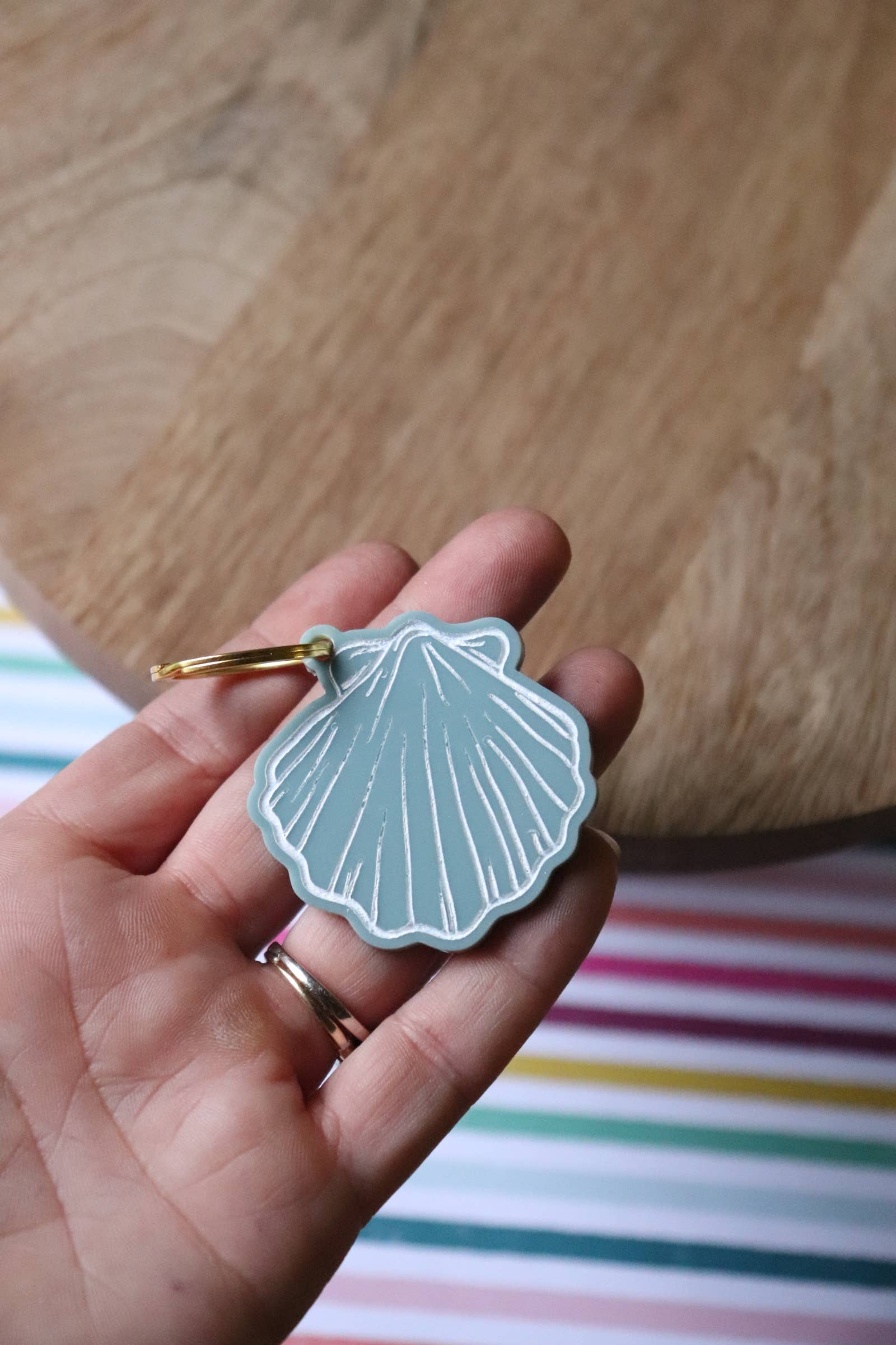 Florida Leather Co – wholesale Keychain – Women's – Seashell Keychain - Beach Shell3