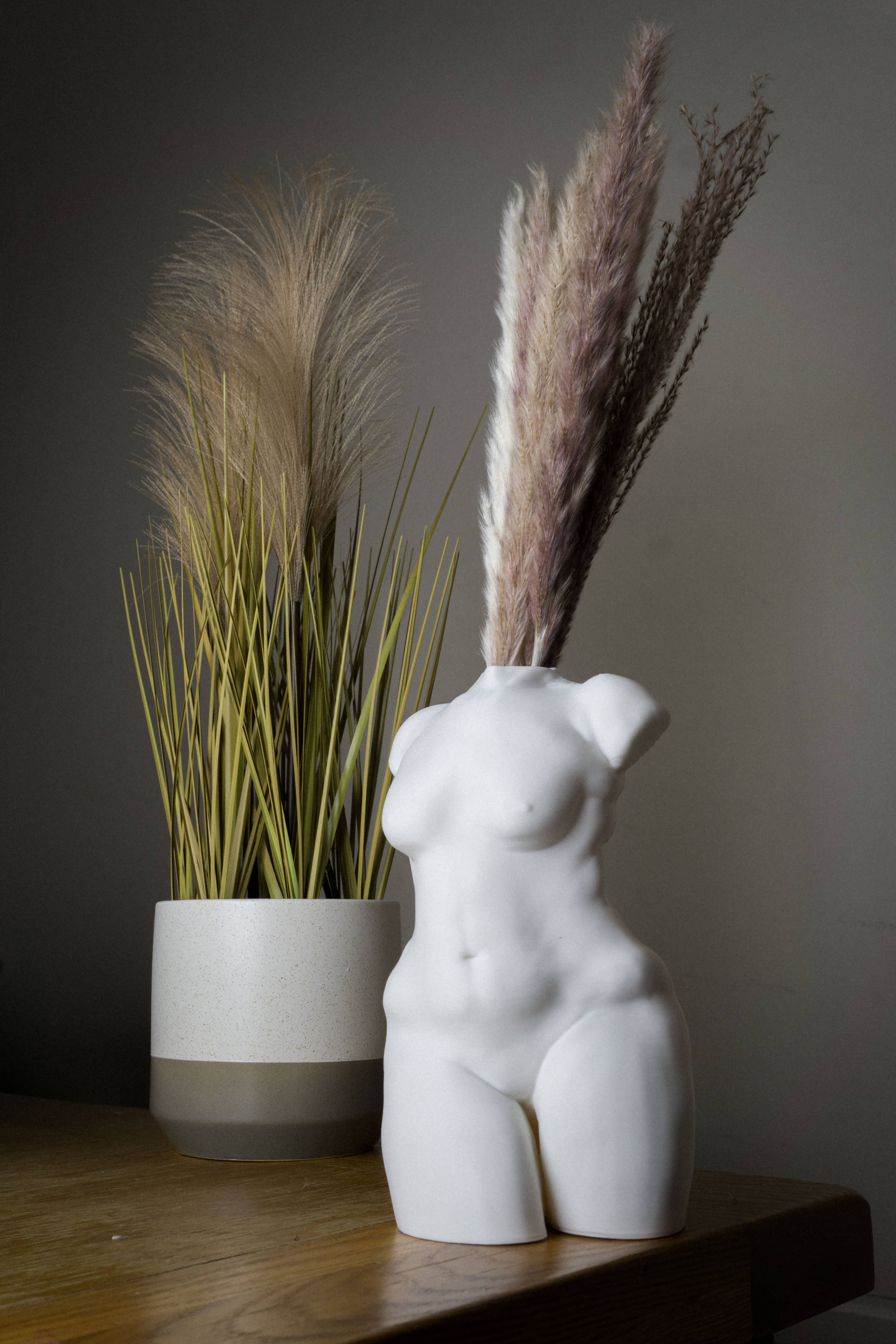 alterly – Engroshandel Vase – Kurvet Kvinde Figur Vase, Kvinde Krop - 3D Trykt, Hvid5