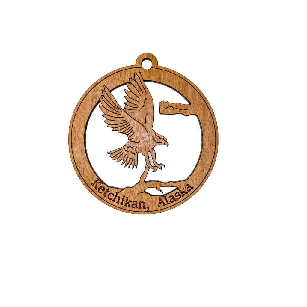 Woodcutts Inc. - Wholesale Ornament - Flying Eagle Round Ornament0
